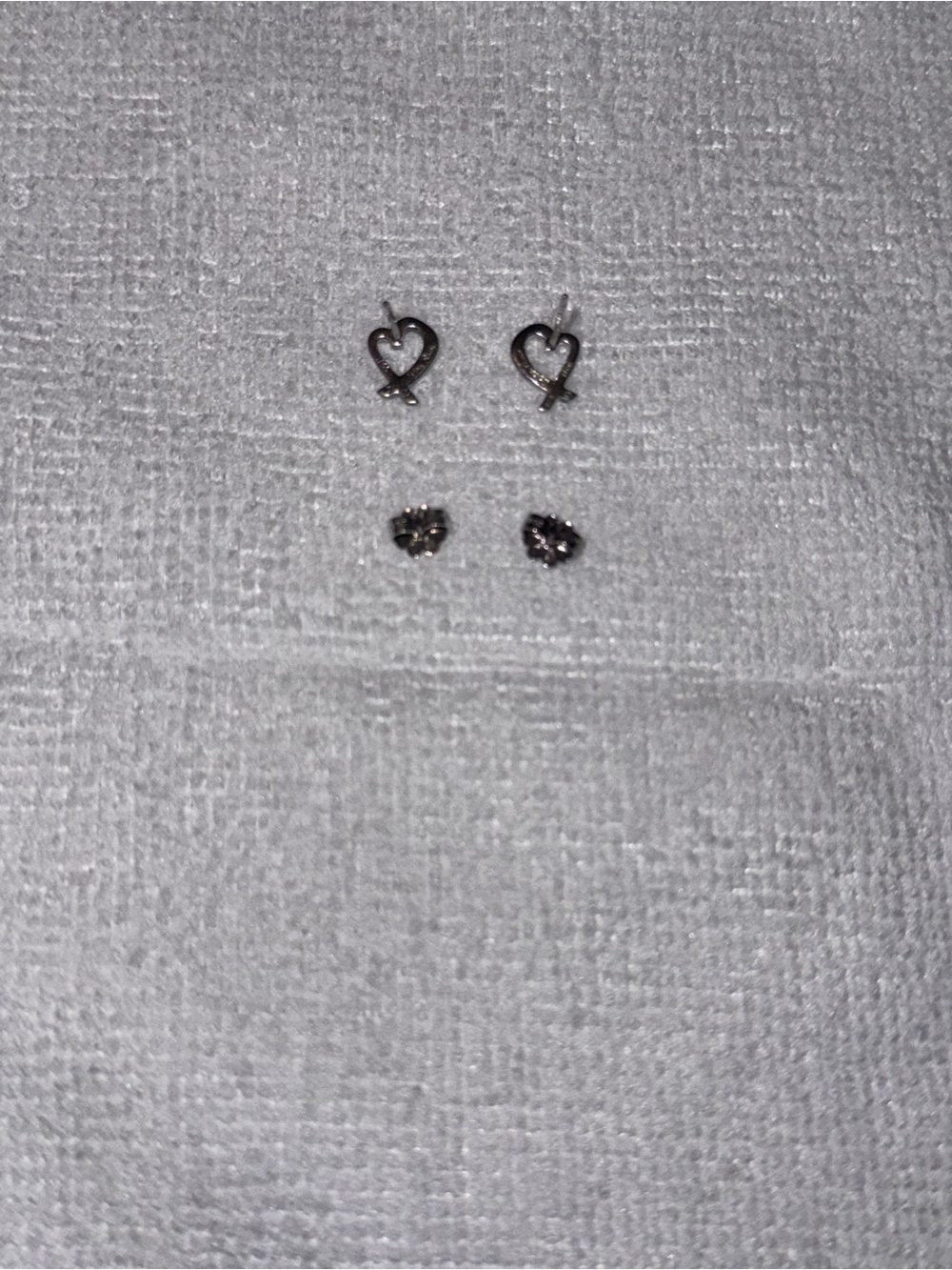 Auth Tiffany & Co. Paloma Picasso Loving Heart Sterling 925 Silver Earrings